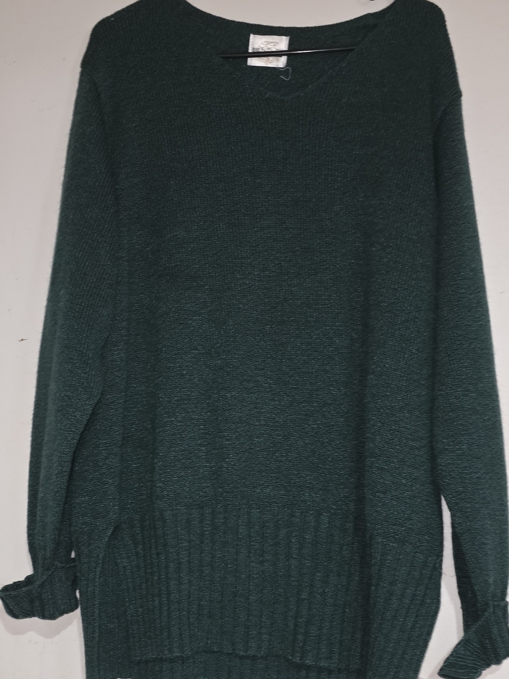 Cozy Deep Green Crewneck Knit Sweater